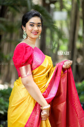 Yellow Kanjivaram Silk Saree